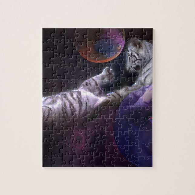 Tigrar för nattlekvit pussel (Vertikal)