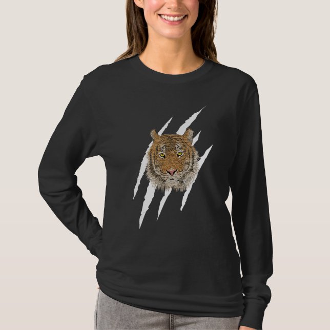 Tigrar Skydd Kloliknande Märke T Shirt (Framsida)