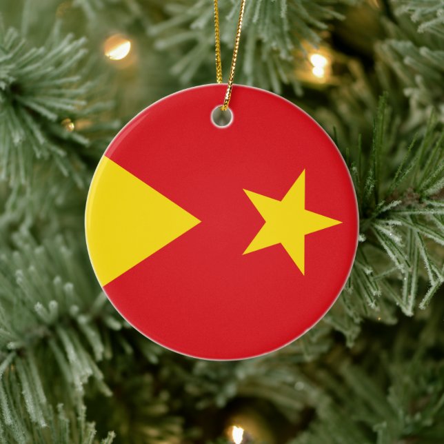 Tigrayregionens flagga julgransprydnad keramik (Träd)