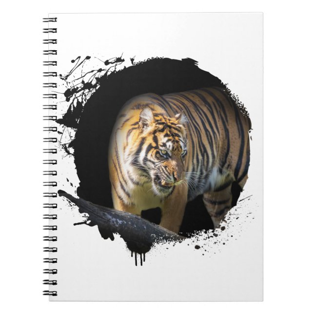 Tigre Animal Vie Sauvage Jungle Nature Liberté Anteckningsbok (Framsidan)