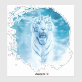 Tigre Blanc Animal Vie Sauvage Jungle Nature Klistermärken