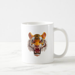 Tigre féroce en style cartoon avec expression. kaffemugg