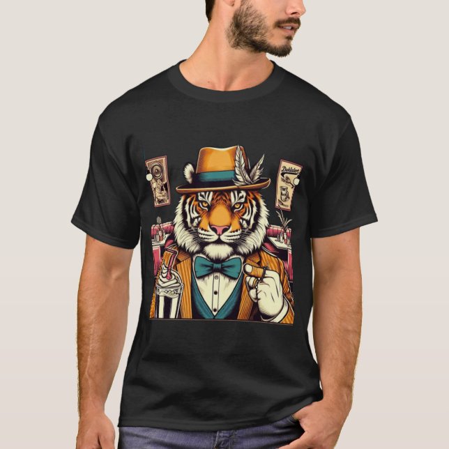 Tigre Gentlemen : Le Maître du Milkshake T Shirt (Framsida)