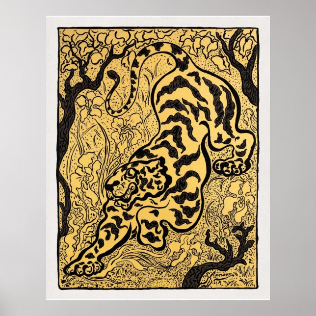 Tigre i djungeln (Tiger in the Jungle) (1893 Poster (Framsidan)