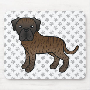 Tigrerad engelsk mastiff söt serietecknad hund musmatta