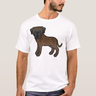 Tigrerad engelsk mastiff söt serietecknad hund t shirt
