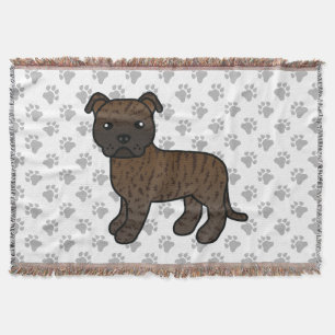 Tigrerad engelsk staffordshire bullterrier hund filt