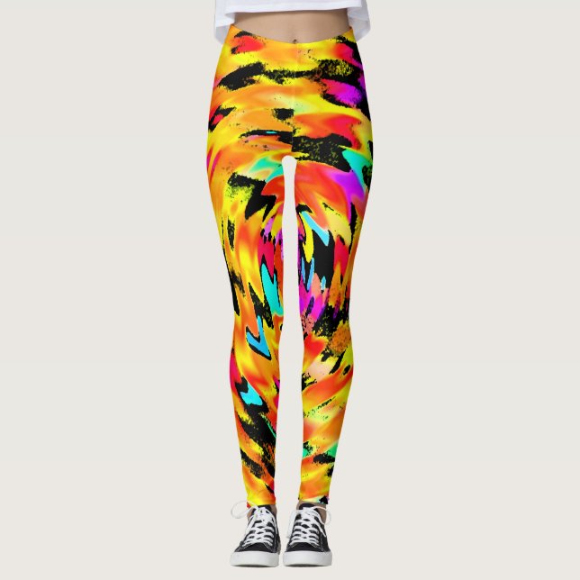 Tigress Abstrakt Leggings (Framsida)