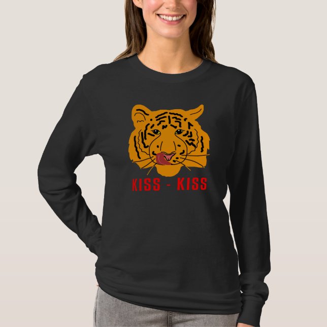 Tigress - Kiss - Kiss-Mörken Tee Shirt (Framsida)