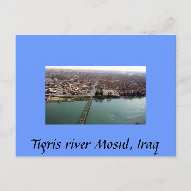 Tigris River Mosul, Irak Vykort (Framsida)
