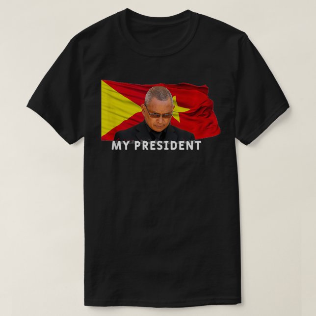 Tigry flagga min president Debretsion I kärlek Tig T Shirt (Design framsida)