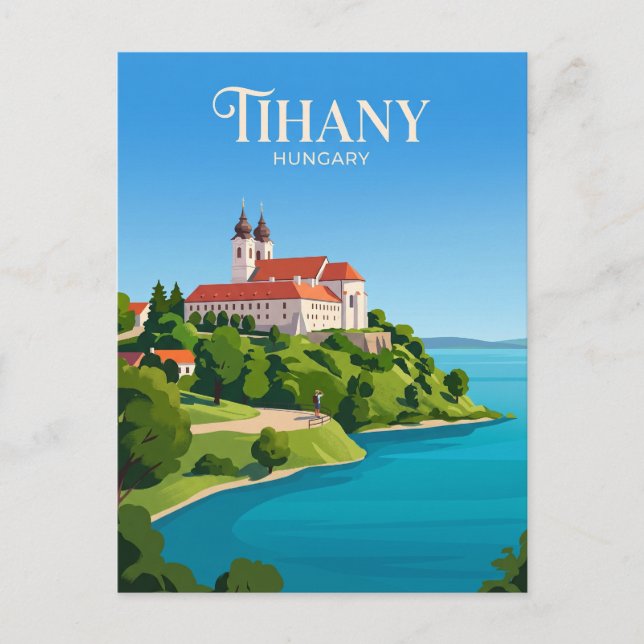 Tihany kloster Ungern Vykort (Framsida)