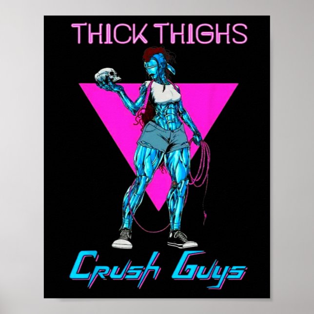 Tiick Thighs Crush KillWeightlift Bodybuilding din Poster (Framsidan)