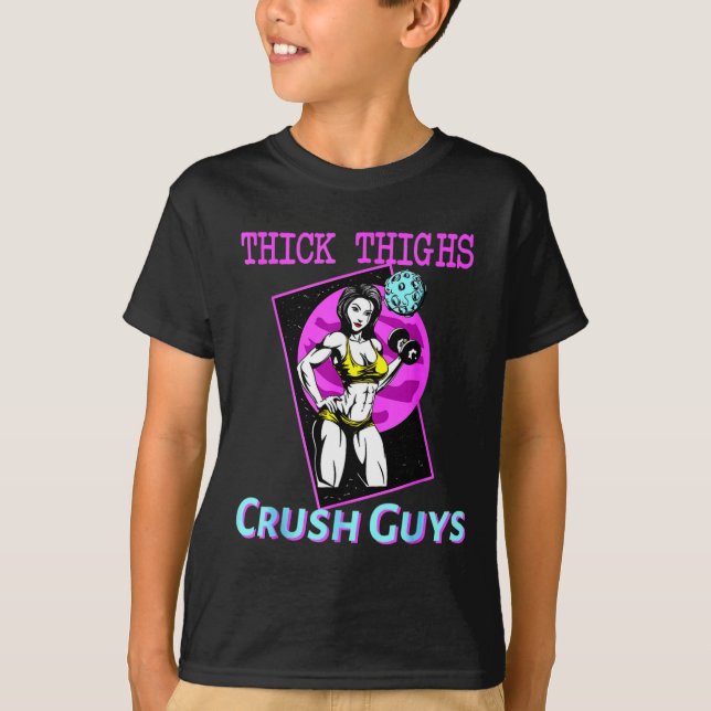Tiick Thighs Crush KillWeightlift Bodybuilding din T Shirt (Framsida)