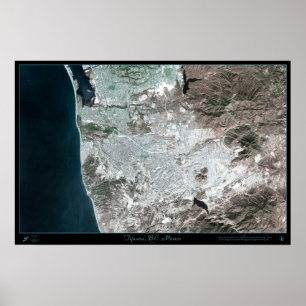 Tijuana, Baja California Mexiko satellit affisch