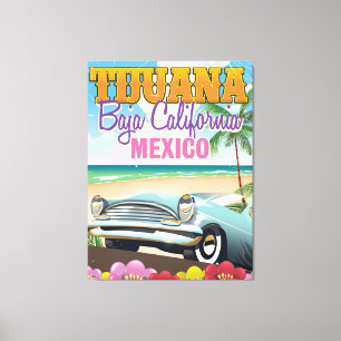 Tijuana Baja California-reseaffisch Canvastryck