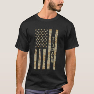 Tijuana gränsstad Mexico ökenkamouflage slitna T Shirt