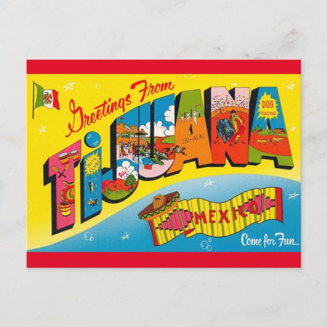 Tijuana Mexico Postcard Vykort (Framsida)