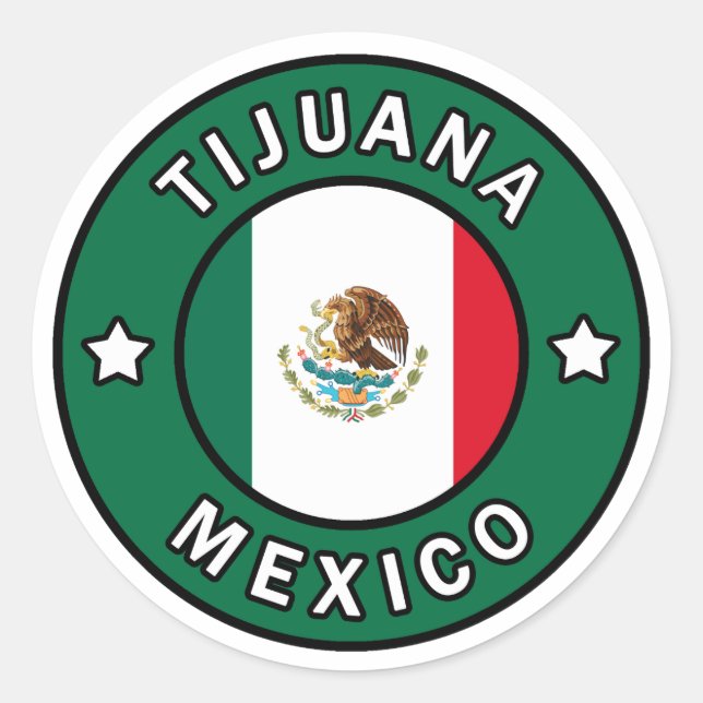 Tijuana Mexiko-dekalett Runt Klistermärke (Framsida)