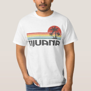 Tijuana Mexiko - Mexikanska golfen Beach Retro Sun T Shirt