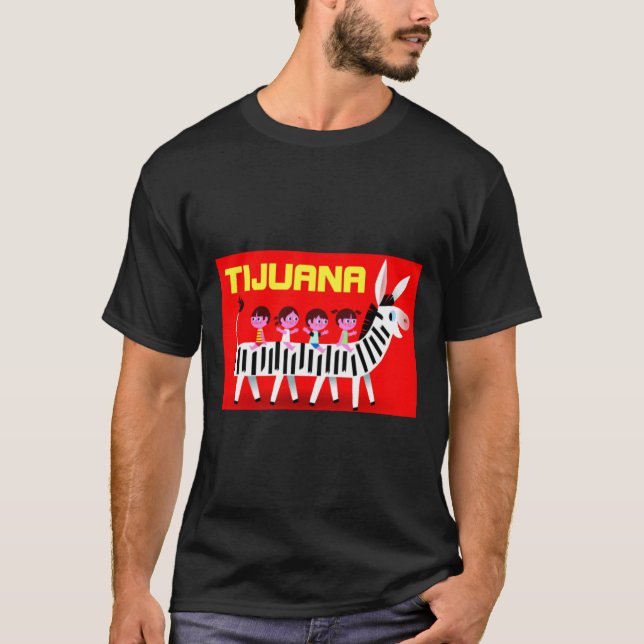 Tijuana Zebra Donkey T Shirt (Framsida)