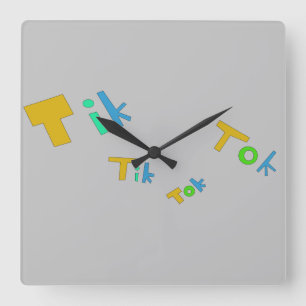 Tik Tok Fyrkantig Klocka