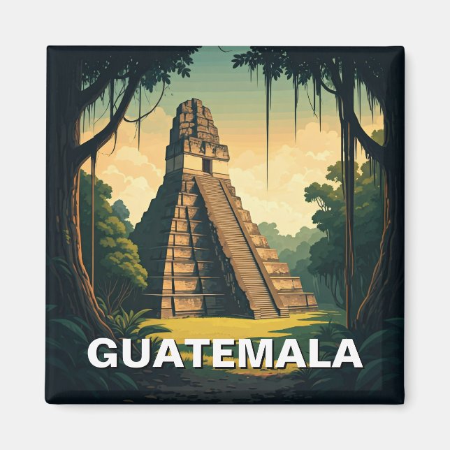 Tikal Guatemala Travel Magnet (Framsidan)