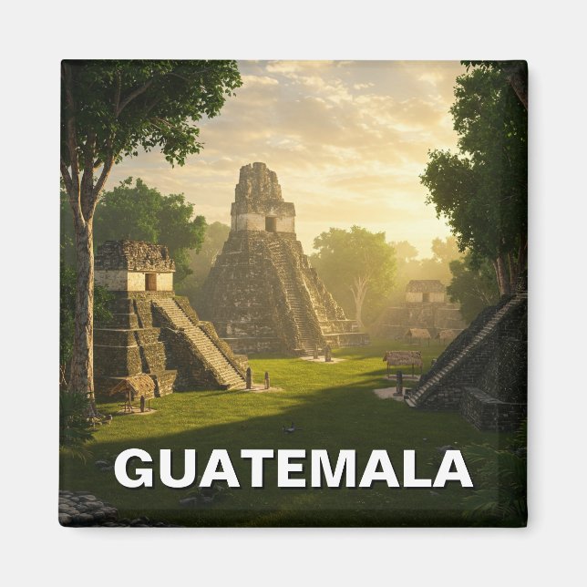 Tikal Guatemala Travel Magnet (Framsidan)