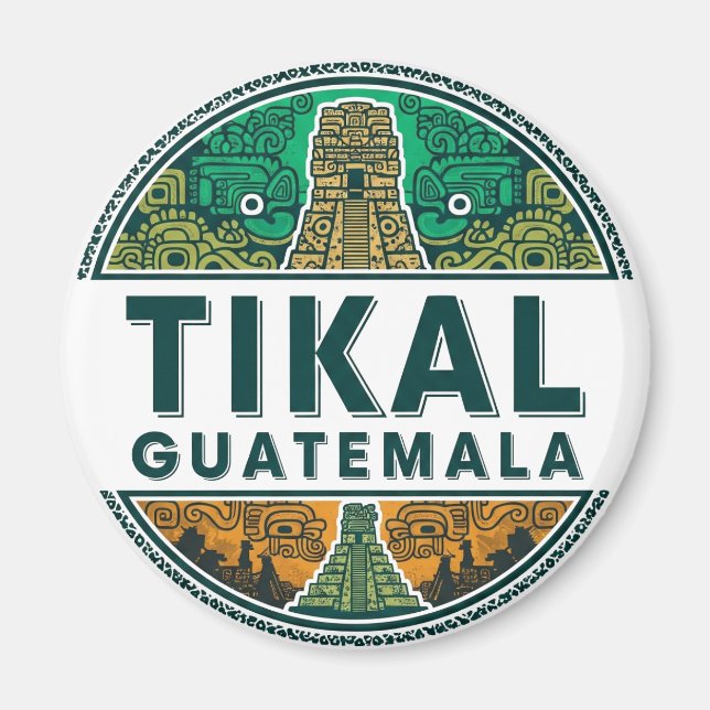 Tikal Guatemala Travel Magnet (Framsidan)