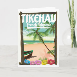 Tikehau Fransk Polynesien reseaffisch. Helgkort