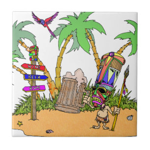 Tiki Alcohol Island Kakelplatta