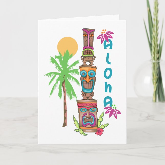 Tiki Aloha Kort (Framsida)