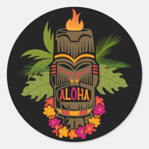 Tiki Aloha Runt Klistermärke