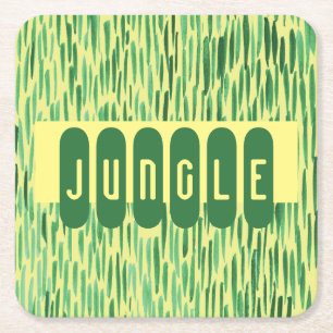 Tiki Anpassningsbar Jungle Vibe Underlägg Papper Kvadrat