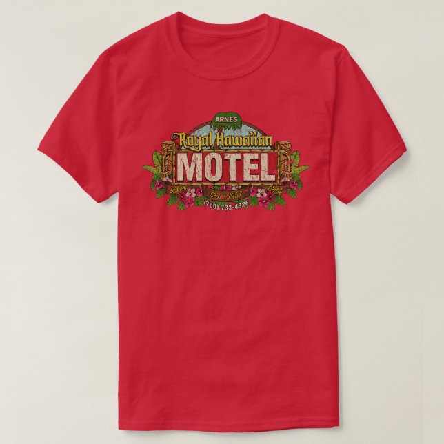 Tiki Arnes Royal Hawaiian Motel 1957 T Shirt (Design framsida)