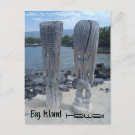 Tiki baksidor Big Island Hawaii vykort