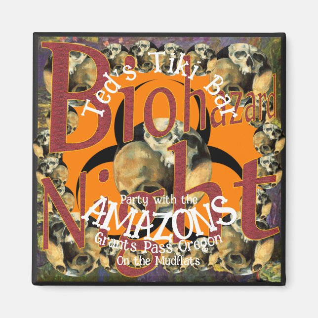 Tiki Bar-fest med Amazonerna på lerstränderna Magnet (Framsidan)