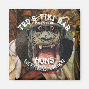 Tiki Bar-fest med HUNS på lerstränder 2045 Magnet