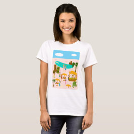 Tiki Bassäng Party Cute Retro Art Design T Shirt