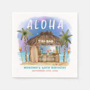 Tiki Beach Pub Tropical Måne Stars Birthday Pappersservett