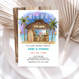Tiki Beach Pub Tropical Night Sea Par Shower Inbjudningar