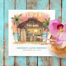 Tiki Beach Pub Tropical Sea Birthday