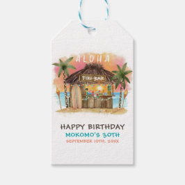 Tiki Beach Pub Tropical Sea Birthday Presentetikett
