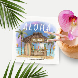 Tiki Beach Pub Tropical Surfa & Sea Baby Shower Pappersservett