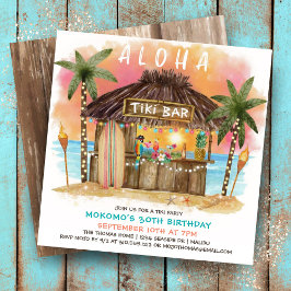 Tiki Beach Pub | Tropiska havets solnedgång Inbjudningar