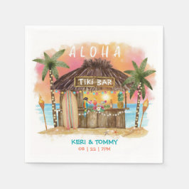 Tiki Beach Pub | Tropiska solnedgången Surfa och h Pappersservett