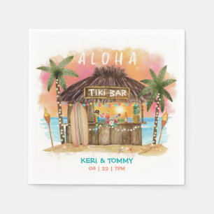 Tiki Beach Pub Tropiska solnedgången Surfa och h Pappersservett