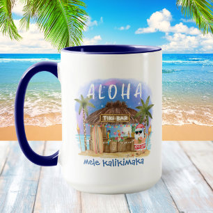Tiki Beach Santa Mele Kalikimaka jul Mugg