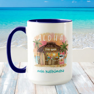 Tiki Beach Santa Mele Kalikimaka jul Mugg