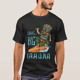 Tiki Big Kahuna Surfer Funny Tropical Hawaiian Tjo T Shirt